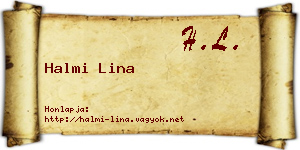 Halmi Lina névjegykártya